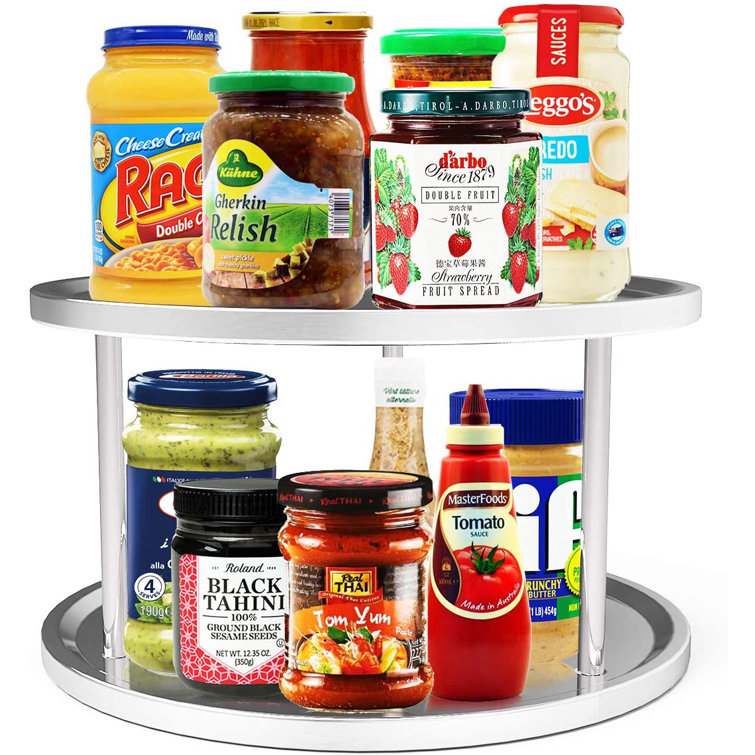 Prep & Savour 2Tier Lazy Susan Organizer, NonSkid Metal Lazy Susan